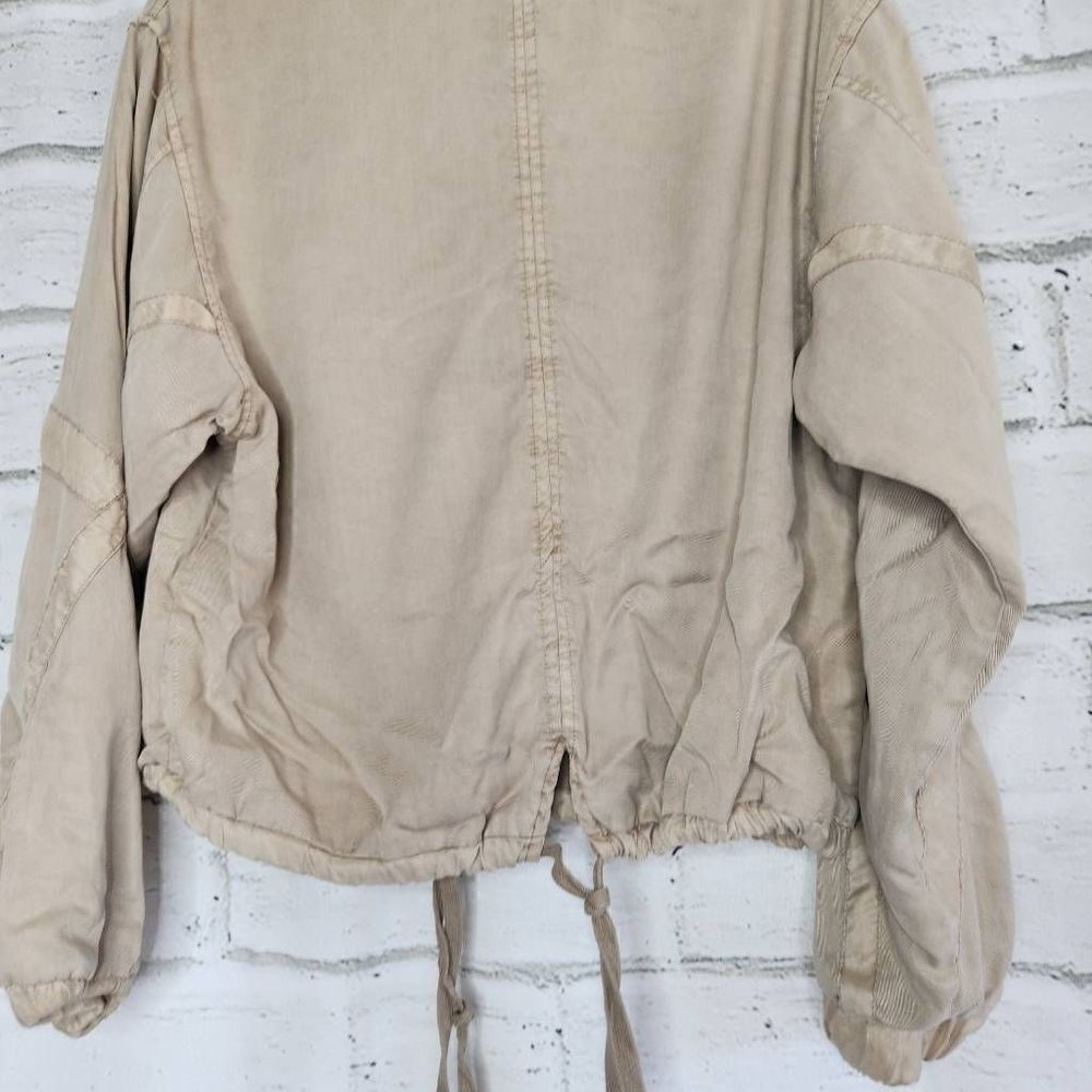 Young Fabulous & Broke Khaki Clara Drawstring Utility Jacket Bomber Full Zip M - Picture 12 of 16